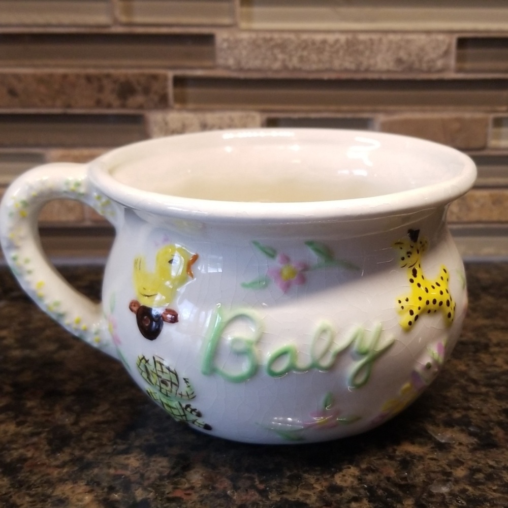 Vintage baby mug/floral vase